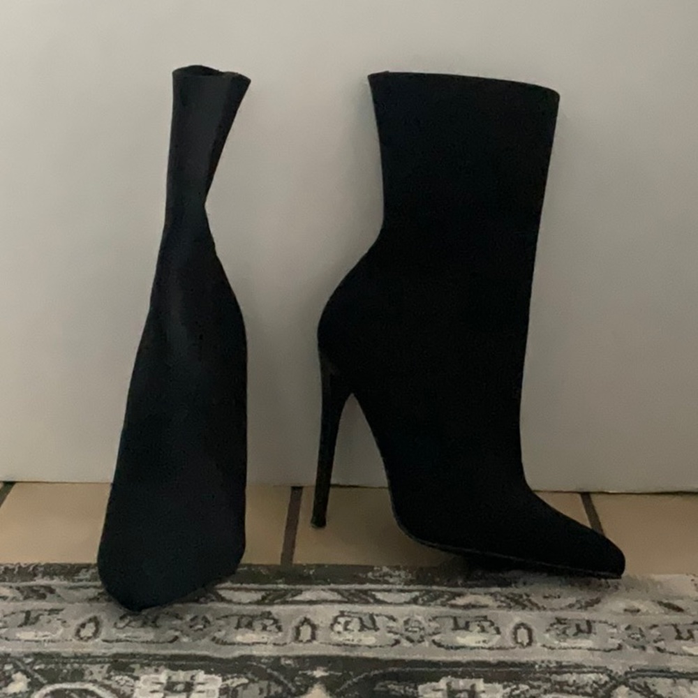 Steve Madden, black, high heel, mesh bootie.